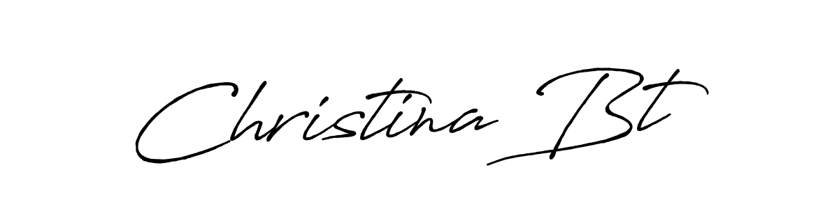 Design your own signature with our free online signature maker. With this signature software, you can create a handwritten (Antro_Vectra_Bolder) signature for name Christina Bt. Christina Bt signature style 7 images and pictures png