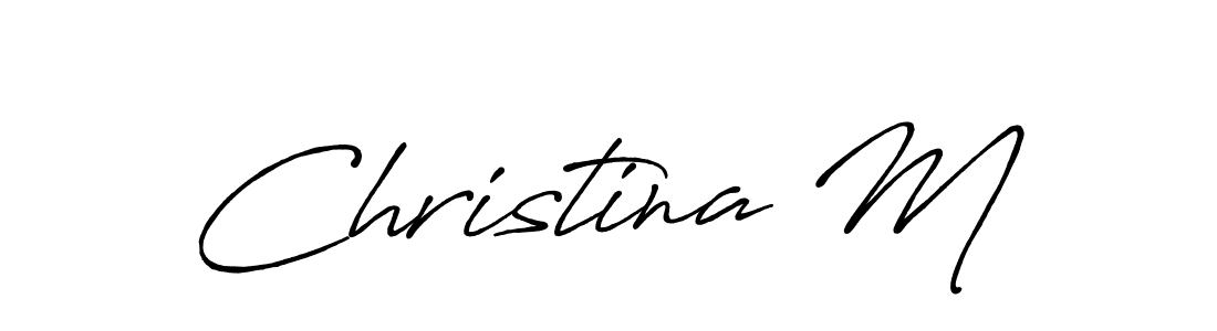 Create a beautiful signature design for name Christina M. With this signature (Antro_Vectra_Bolder) fonts, you can make a handwritten signature for free. Christina M signature style 7 images and pictures png