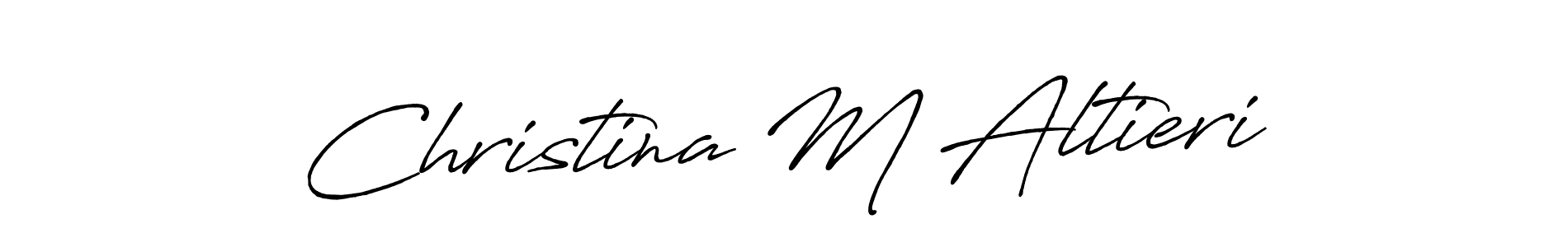 How to make Christina M Altieri name signature. Use Antro_Vectra_Bolder style for creating short signs online. This is the latest handwritten sign. Christina M Altieri signature style 7 images and pictures png