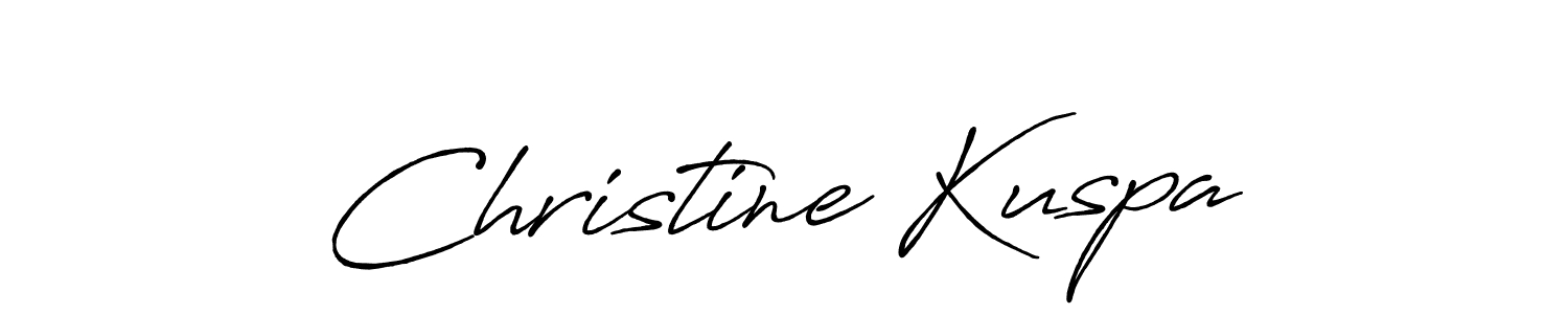 Make a beautiful signature design for name Christine Kuspa. With this signature (Antro_Vectra_Bolder) style, you can create a handwritten signature for free. Christine Kuspa signature style 7 images and pictures png