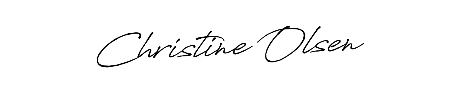Make a beautiful signature design for name Christine Olsen. With this signature (Antro_Vectra_Bolder) style, you can create a handwritten signature for free. Christine Olsen signature style 7 images and pictures png