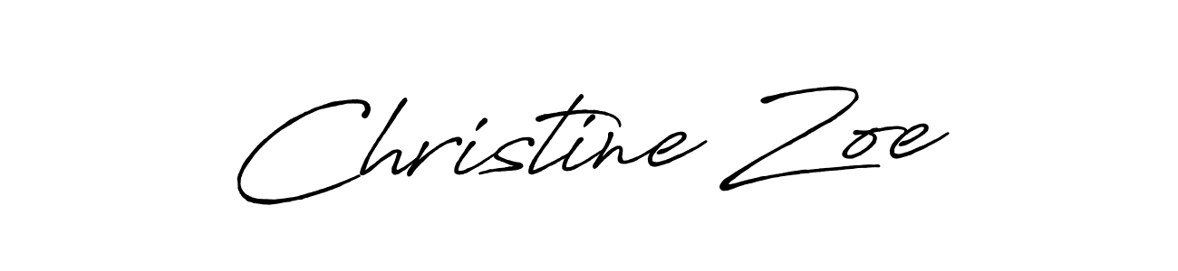 How to make Christine Zoe signature? Antro_Vectra_Bolder is a professional autograph style. Create handwritten signature for Christine Zoe name. Christine Zoe signature style 7 images and pictures png