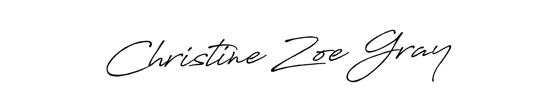 Christine Zoe Gray stylish signature style. Best Handwritten Sign (Antro_Vectra_Bolder) for my name. Handwritten Signature Collection Ideas for my name Christine Zoe Gray. Christine Zoe Gray signature style 7 images and pictures png