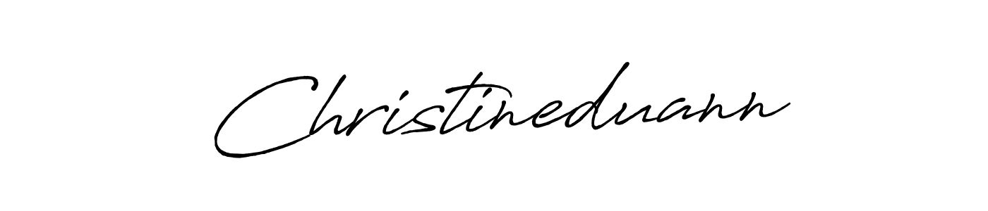 The best way (Antro_Vectra_Bolder) to make a short signature is to pick only two or three words in your name. The name Christineduann include a total of six letters. For converting this name. Christineduann signature style 7 images and pictures png