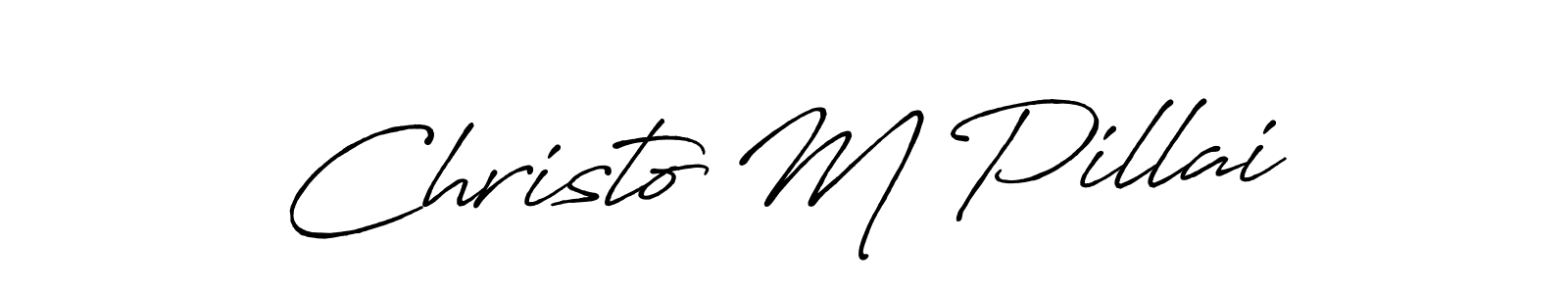 How to Draw Christo M Pillai signature style? Antro_Vectra_Bolder is a latest design signature styles for name Christo M Pillai. Christo M Pillai signature style 7 images and pictures png