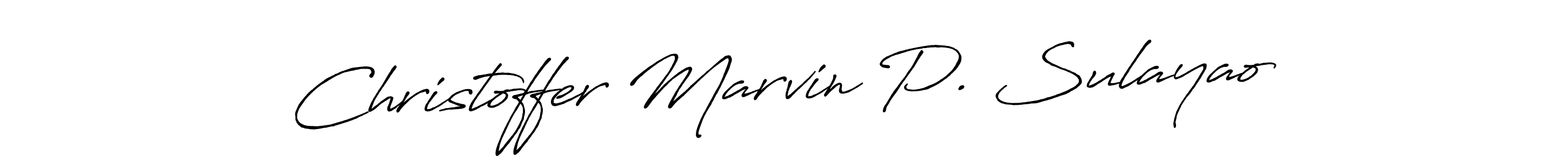 How to make Christoffer Marvin P. Sulayao name signature. Use Antro_Vectra_Bolder style for creating short signs online. This is the latest handwritten sign. Christoffer Marvin P. Sulayao signature style 7 images and pictures png