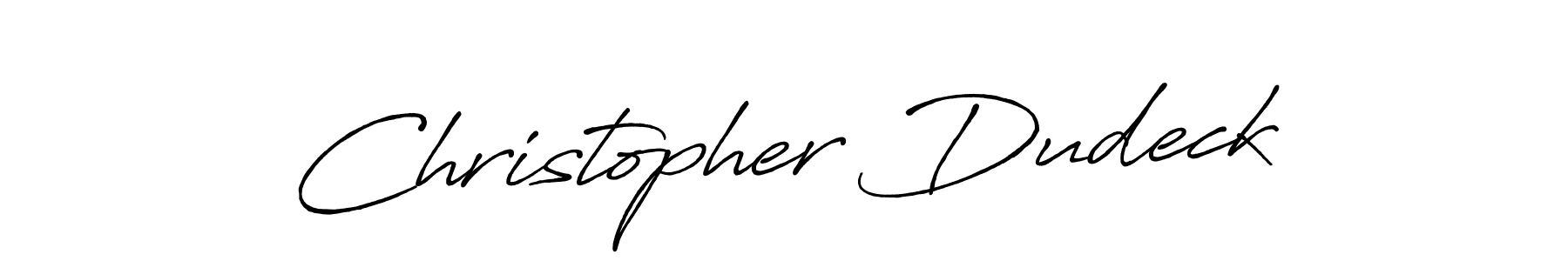 Make a beautiful signature design for name Christopher Dudeck. With this signature (Antro_Vectra_Bolder) style, you can create a handwritten signature for free. Christopher Dudeck signature style 7 images and pictures png
