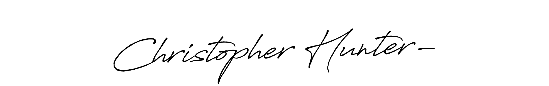 Use a signature maker to create a handwritten signature online. With this signature software, you can design (Antro_Vectra_Bolder) your own signature for name Christopher Hunter-. Christopher Hunter- signature style 7 images and pictures png