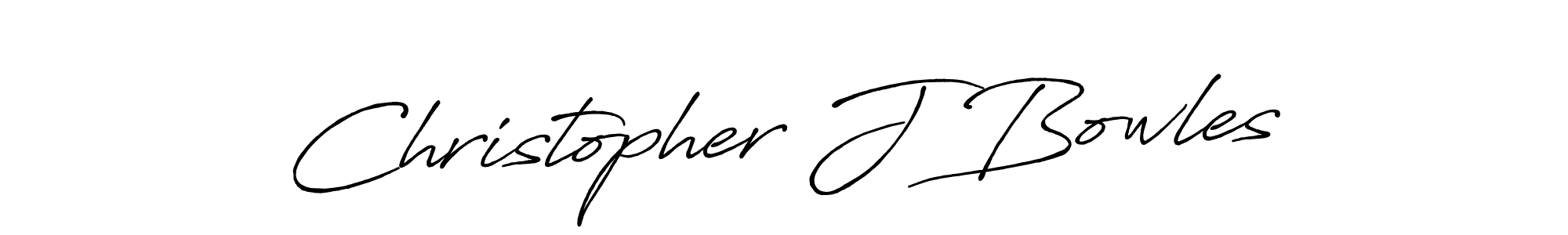 How to make Christopher J Bowles name signature. Use Antro_Vectra_Bolder style for creating short signs online. This is the latest handwritten sign. Christopher J Bowles signature style 7 images and pictures png