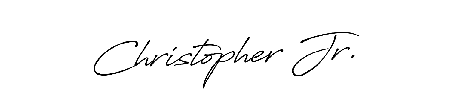 It looks lik you need a new signature style for name Christopher Jr.. Design unique handwritten (Antro_Vectra_Bolder) signature with our free signature maker in just a few clicks. Christopher Jr. signature style 7 images and pictures png