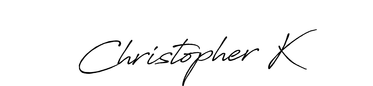 How to make Christopher K signature? Antro_Vectra_Bolder is a professional autograph style. Create handwritten signature for Christopher K name. Christopher K signature style 7 images and pictures png