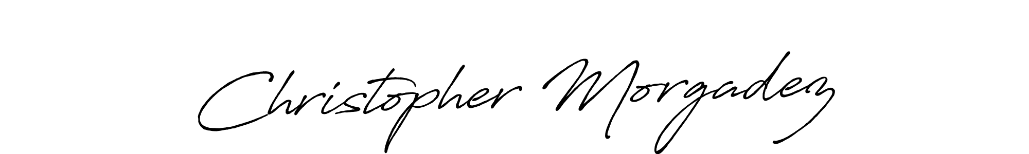 You should practise on your own different ways (Antro_Vectra_Bolder) to write your name (Christopher Morgadez) in signature. don't let someone else do it for you. Christopher Morgadez signature style 7 images and pictures png