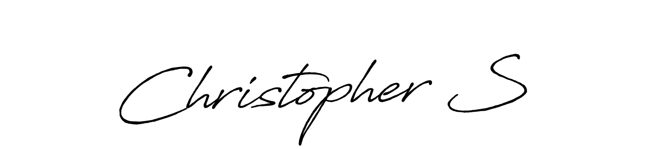 Design your own signature with our free online signature maker. With this signature software, you can create a handwritten (Antro_Vectra_Bolder) signature for name Christopher S. Christopher S signature style 7 images and pictures png