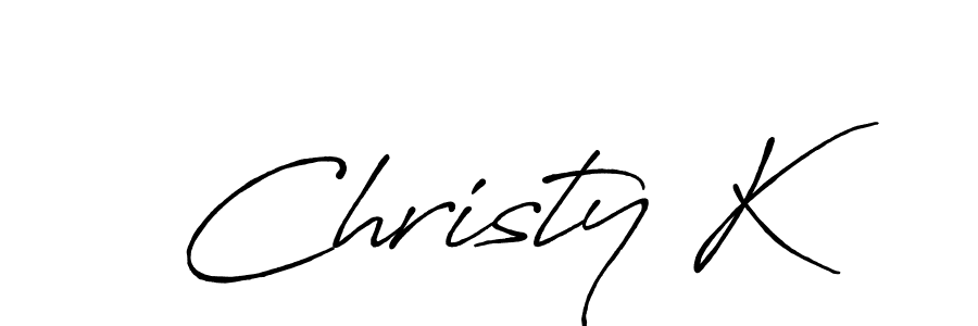 Create a beautiful signature design for name Christy K. With this signature (Antro_Vectra_Bolder) fonts, you can make a handwritten signature for free. Christy K signature style 7 images and pictures png