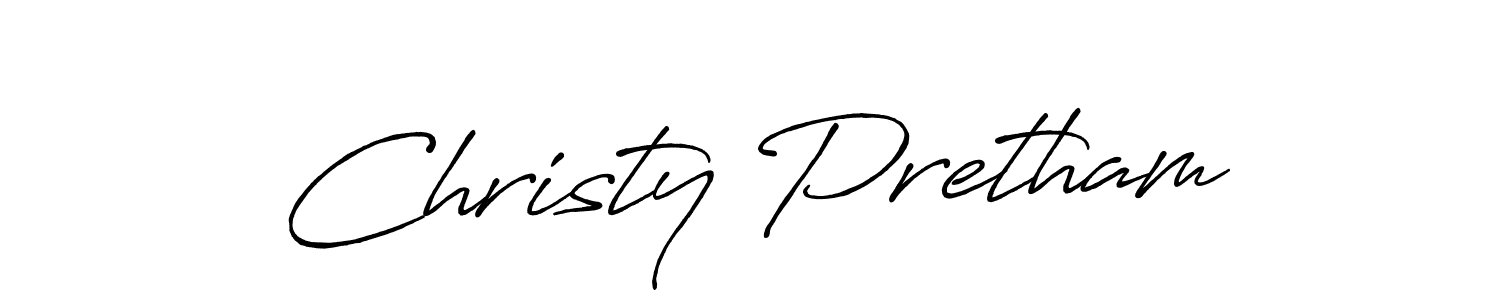The best way (Antro_Vectra_Bolder) to make a short signature is to pick only two or three words in your name. The name Christy Pretham include a total of six letters. For converting this name. Christy Pretham signature style 7 images and pictures png