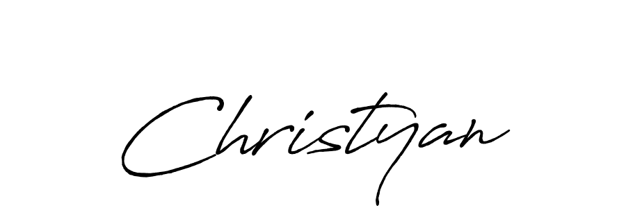 Christyan stylish signature style. Best Handwritten Sign (Antro_Vectra_Bolder) for my name. Handwritten Signature Collection Ideas for my name Christyan. Christyan signature style 7 images and pictures png