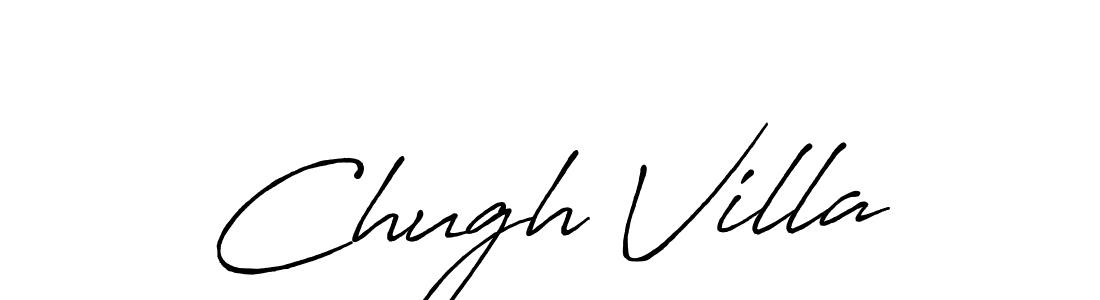 The best way (Antro_Vectra_Bolder) to make a short signature is to pick only two or three words in your name. The name Chugh Villa include a total of six letters. For converting this name. Chugh Villa signature style 7 images and pictures png