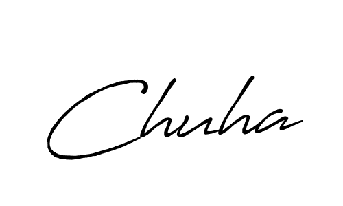 Use a signature maker to create a handwritten signature online. With this signature software, you can design (Antro_Vectra_Bolder) your own signature for name Chuha. Chuha signature style 7 images and pictures png