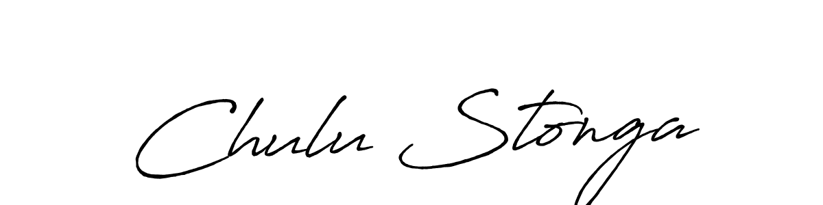 Design your own signature with our free online signature maker. With this signature software, you can create a handwritten (Antro_Vectra_Bolder) signature for name Chulu Stonga. Chulu Stonga signature style 7 images and pictures png
