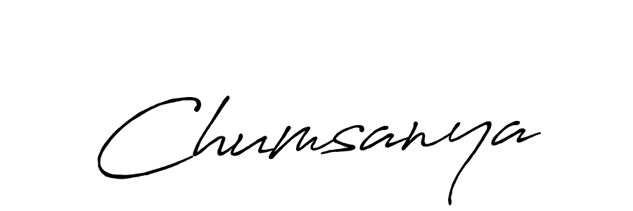 Use a signature maker to create a handwritten signature online. With this signature software, you can design (Antro_Vectra_Bolder) your own signature for name Chumsanya. Chumsanya signature style 7 images and pictures png
