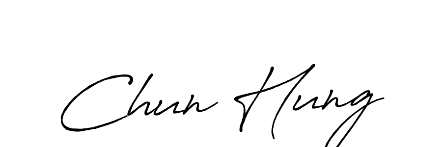 How to make Chun Hung name signature. Use Antro_Vectra_Bolder style for creating short signs online. This is the latest handwritten sign. Chun Hung signature style 7 images and pictures png