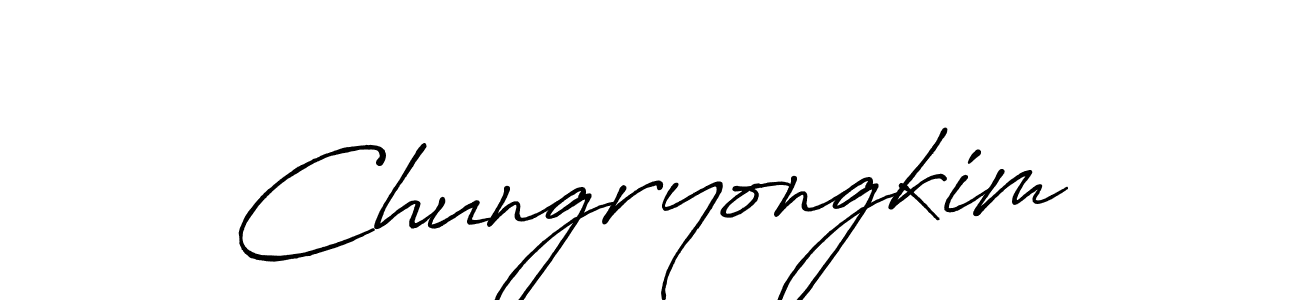 Make a beautiful signature design for name Chungryongkim. With this signature (Antro_Vectra_Bolder) style, you can create a handwritten signature for free. Chungryongkim signature style 7 images and pictures png