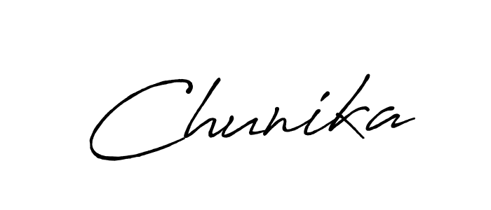 You should practise on your own different ways (Antro_Vectra_Bolder) to write your name (Chunika) in signature. don't let someone else do it for you. Chunika signature style 7 images and pictures png