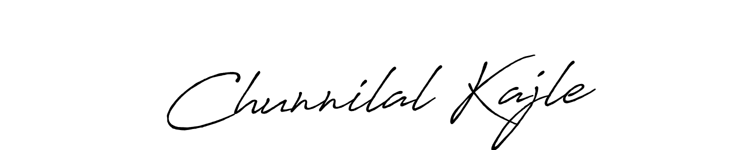 How to make Chunnilal Kajle name signature. Use Antro_Vectra_Bolder style for creating short signs online. This is the latest handwritten sign. Chunnilal Kajle signature style 7 images and pictures png