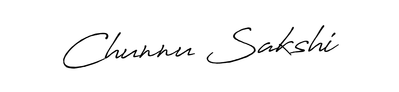 Also we have Chunnu Sakshi name is the best signature style. Create professional handwritten signature collection using Antro_Vectra_Bolder autograph style. Chunnu Sakshi signature style 7 images and pictures png