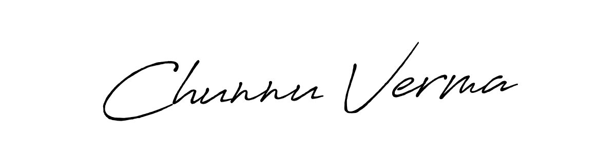 Antro_Vectra_Bolder is a professional signature style that is perfect for those who want to add a touch of class to their signature. It is also a great choice for those who want to make their signature more unique. Get Chunnu Verma name to fancy signature for free. Chunnu Verma signature style 7 images and pictures png