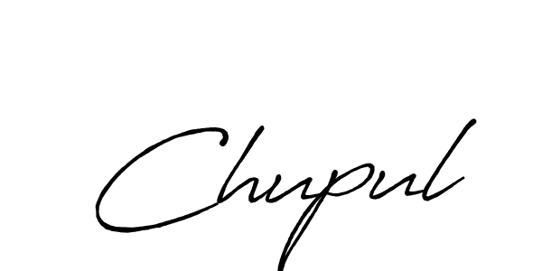 The best way (Antro_Vectra_Bolder) to make a short signature is to pick only two or three words in your name. The name Chupul include a total of six letters. For converting this name. Chupul signature style 7 images and pictures png