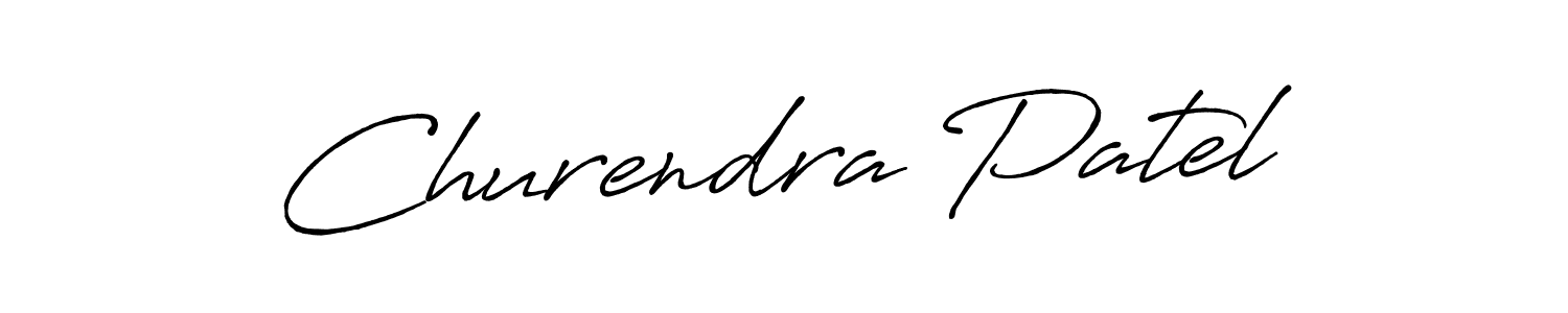 How to make Churendra Patel name signature. Use Antro_Vectra_Bolder style for creating short signs online. This is the latest handwritten sign. Churendra Patel signature style 7 images and pictures png