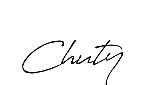 How to make Chuty signature? Antro_Vectra_Bolder is a professional autograph style. Create handwritten signature for Chuty name. Chuty signature style 7 images and pictures png