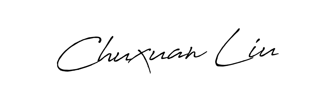 The best way (Antro_Vectra_Bolder) to make a short signature is to pick only two or three words in your name. The name Chuxuan Liu include a total of six letters. For converting this name. Chuxuan Liu signature style 7 images and pictures png