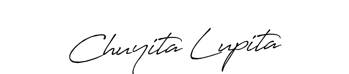 You should practise on your own different ways (Antro_Vectra_Bolder) to write your name (Chuyita Lupita) in signature. don't let someone else do it for you. Chuyita Lupita signature style 7 images and pictures png