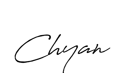 Use a signature maker to create a handwritten signature online. With this signature software, you can design (Antro_Vectra_Bolder) your own signature for name Chyan. Chyan signature style 7 images and pictures png