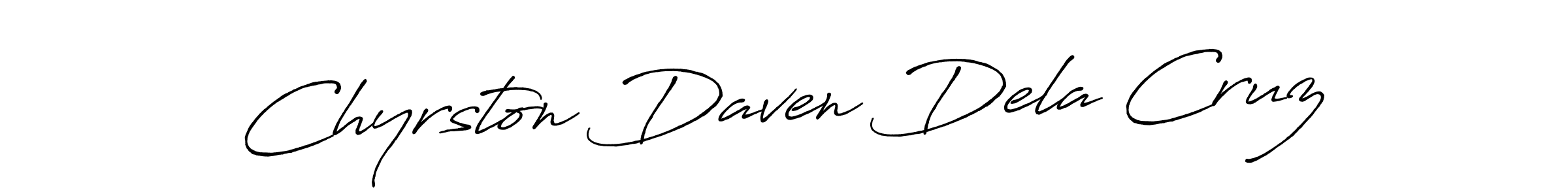 How to make Chyrston Daven Dela Cruz name signature. Use Antro_Vectra_Bolder style for creating short signs online. This is the latest handwritten sign. Chyrston Daven Dela Cruz signature style 7 images and pictures png
