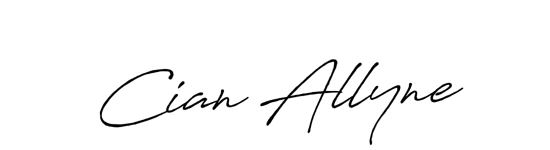How to make Cian Allyne name signature. Use Antro_Vectra_Bolder style for creating short signs online. This is the latest handwritten sign. Cian Allyne signature style 7 images and pictures png