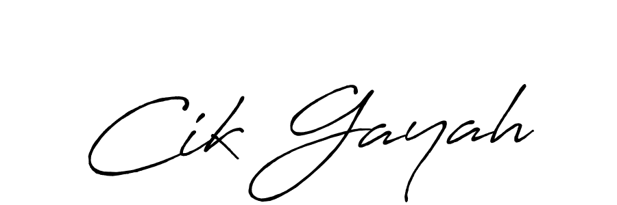 How to make Cik Gayah name signature. Use Antro_Vectra_Bolder style for creating short signs online. This is the latest handwritten sign. Cik Gayah signature style 7 images and pictures png