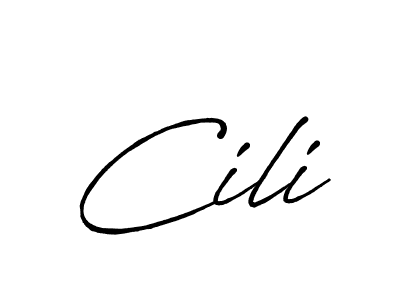 How to make Cili name signature. Use Antro_Vectra_Bolder style for creating short signs online. This is the latest handwritten sign. Cili signature style 7 images and pictures png