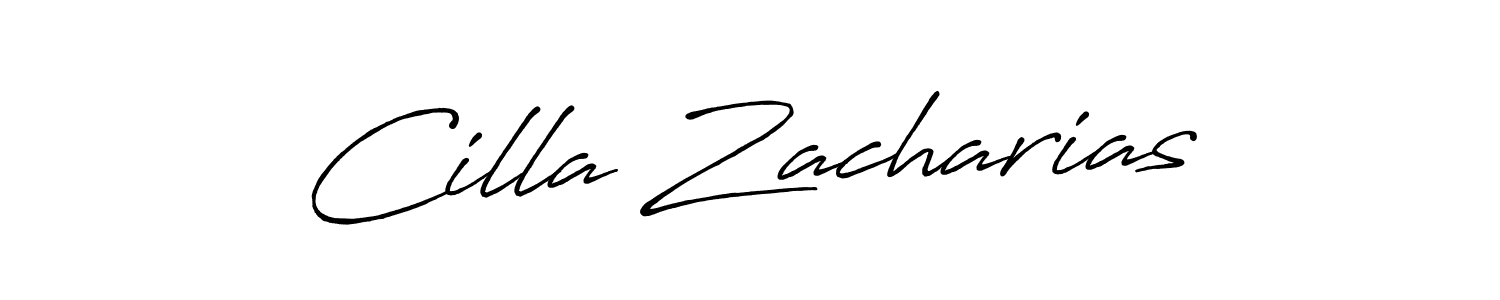 It looks lik you need a new signature style for name Cilla Zacharias. Design unique handwritten (Antro_Vectra_Bolder) signature with our free signature maker in just a few clicks. Cilla Zacharias signature style 7 images and pictures png
