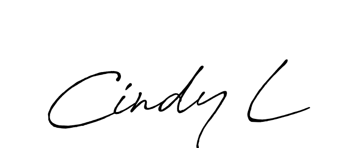 The best way (Antro_Vectra_Bolder) to make a short signature is to pick only two or three words in your name. The name Cindy L include a total of six letters. For converting this name. Cindy L signature style 7 images and pictures png