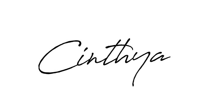 Make a beautiful signature design for name Cinthya. With this signature (Antro_Vectra_Bolder) style, you can create a handwritten signature for free. Cinthya signature style 7 images and pictures png
