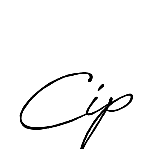 Cip stylish signature style. Best Handwritten Sign (Antro_Vectra_Bolder) for my name. Handwritten Signature Collection Ideas for my name Cip. Cip signature style 7 images and pictures png