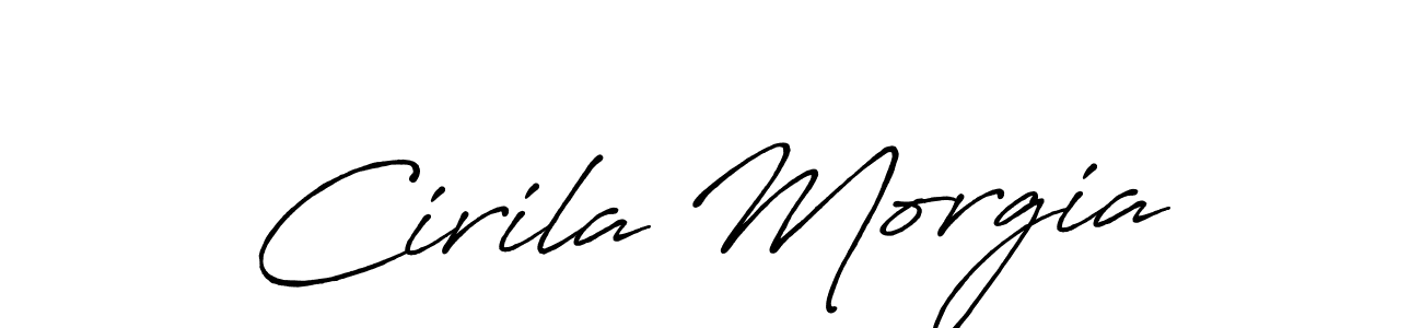 Cirila Morgia stylish signature style. Best Handwritten Sign (Antro_Vectra_Bolder) for my name. Handwritten Signature Collection Ideas for my name Cirila Morgia. Cirila Morgia signature style 7 images and pictures png