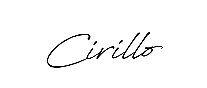 Create a beautiful signature design for name Cirillo. With this signature (Antro_Vectra_Bolder) fonts, you can make a handwritten signature for free. Cirillo signature style 7 images and pictures png