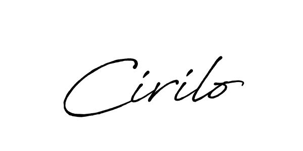 if you are searching for the best signature style for your name Cirilo. so please give up your signature search. here we have designed multiple signature styles  using Antro_Vectra_Bolder. Cirilo signature style 7 images and pictures png