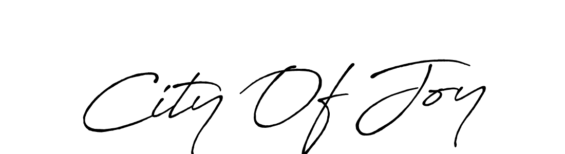 Use a signature maker to create a handwritten signature online. With this signature software, you can design (Antro_Vectra_Bolder) your own signature for name City Of Joy. City Of Joy signature style 7 images and pictures png