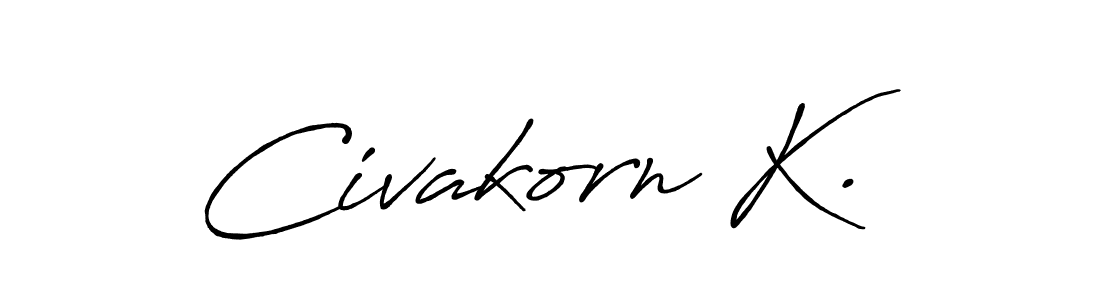 Make a beautiful signature design for name Civakorn K.. With this signature (Antro_Vectra_Bolder) style, you can create a handwritten signature for free. Civakorn K. signature style 7 images and pictures png