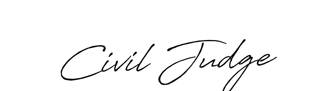 Make a beautiful signature design for name Civil Judge. With this signature (Antro_Vectra_Bolder) style, you can create a handwritten signature for free. Civil Judge signature style 7 images and pictures png